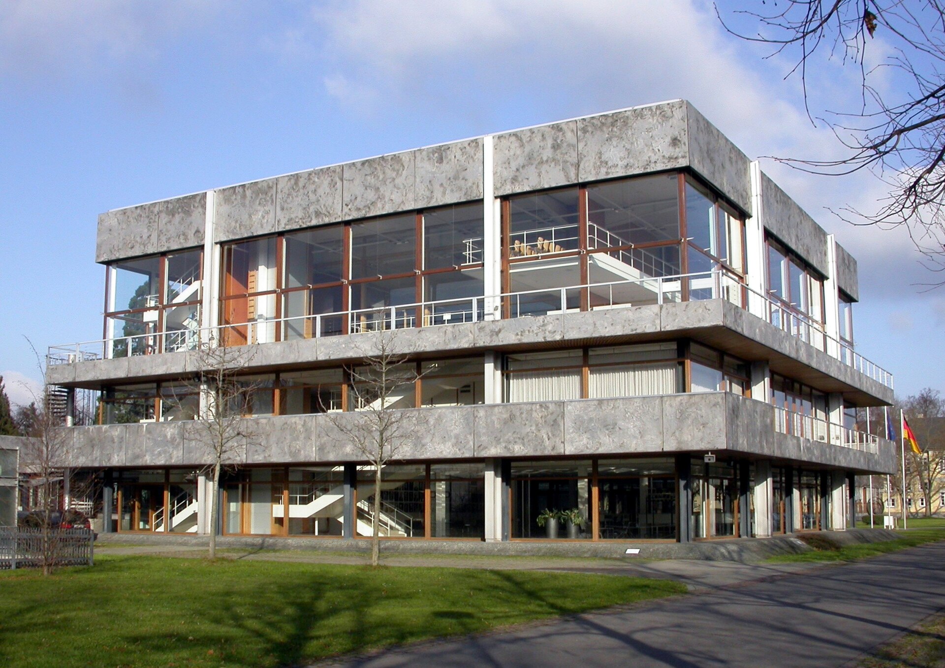 The glass and steel pavilions of the Federal Constitutional Court in Karlsruhe