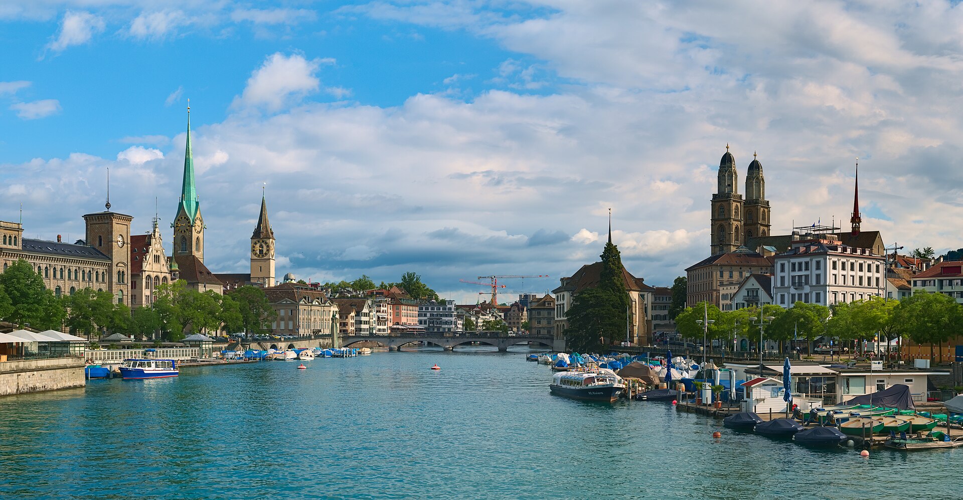 Zurich seen from the Quaibr&uuml;cke